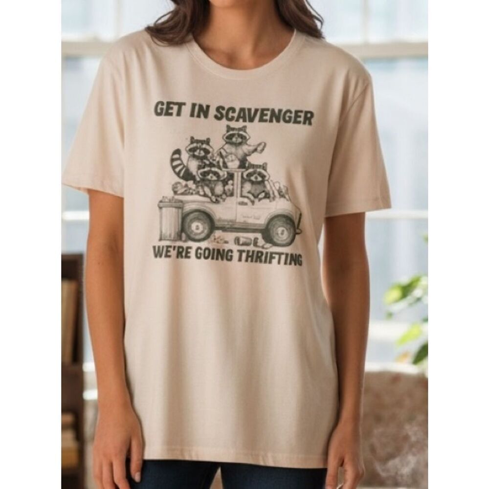 Get In Scavenger Thrifting Graphic Tee 2XL Oversized Stretchy Funny Shirt
